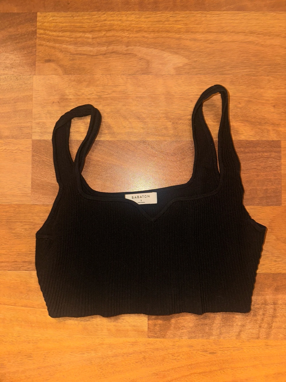 Babaton Black Ribbed Sculpt Knit Tank